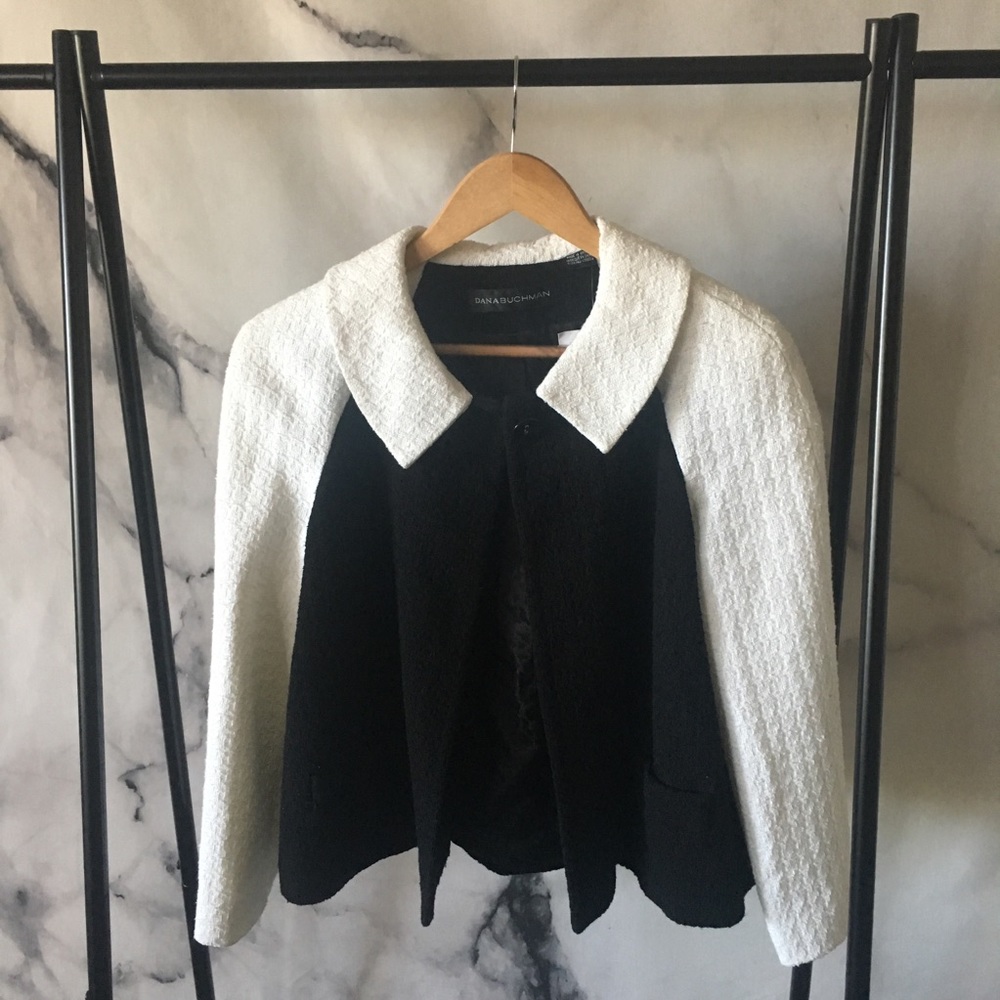 Dana Buchman Black & White Cropped Jacket - 6